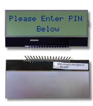 NHD-C0216CU-FN-GBW-3V by NEWHAVEN DISPLAY
