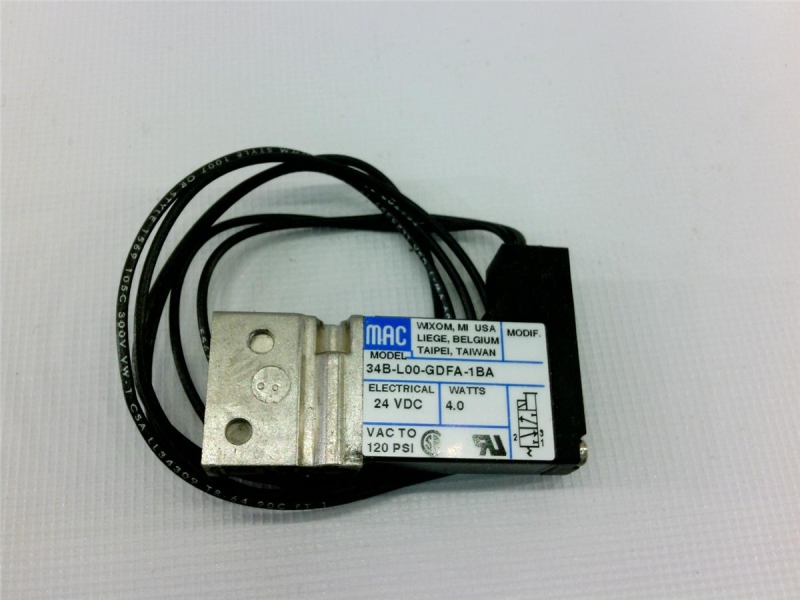 MAC VALVES INC 34B-L00-GDFA-1BA