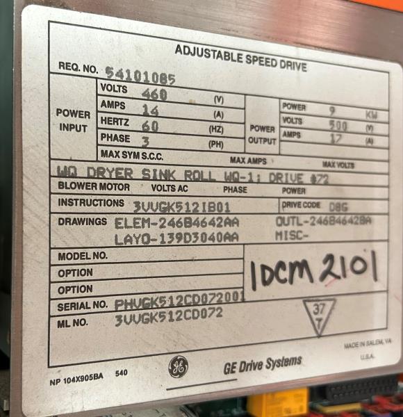 GENERAL ELECTRIC 3VVGK512CD072