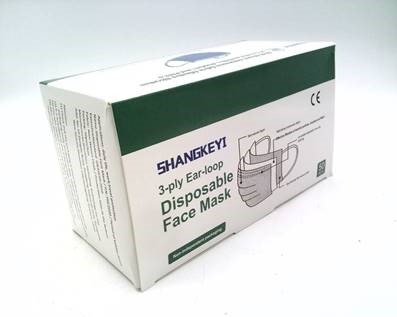 SHANGKEYI DISPOSABLE 3PLY FACE MASK - 10 BOXES OF 50