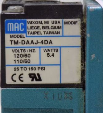 MAC VALVES INC TM-DAAJ-4DA