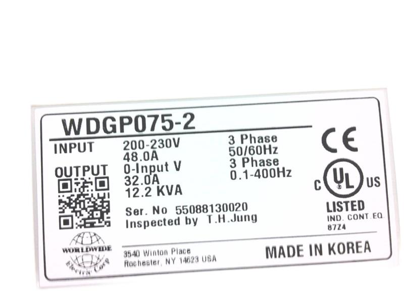 WORLDWIDE ELECTRIC WDGP075-2