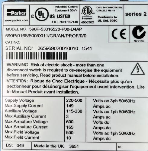 PARKER 590P-53316520-P00-D4AP