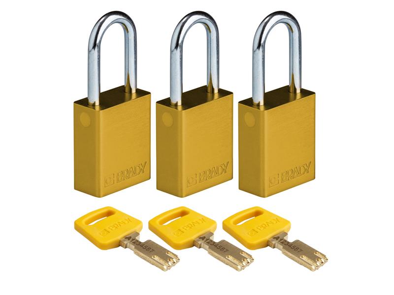 BRADY ALU-YLW-38ST-KA3PK