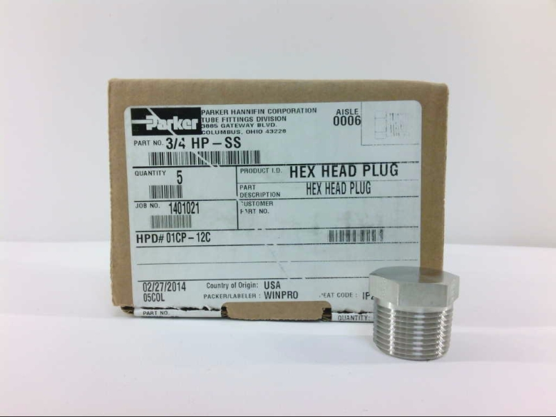 PARKER 3/4HP-SS-EACH