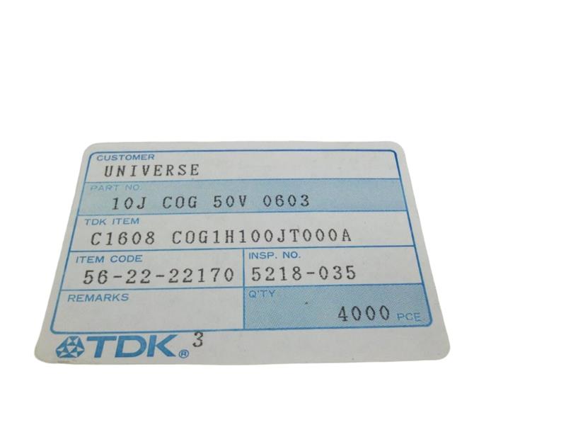 C1608-C0G1H100JT000A/4000 by TDK