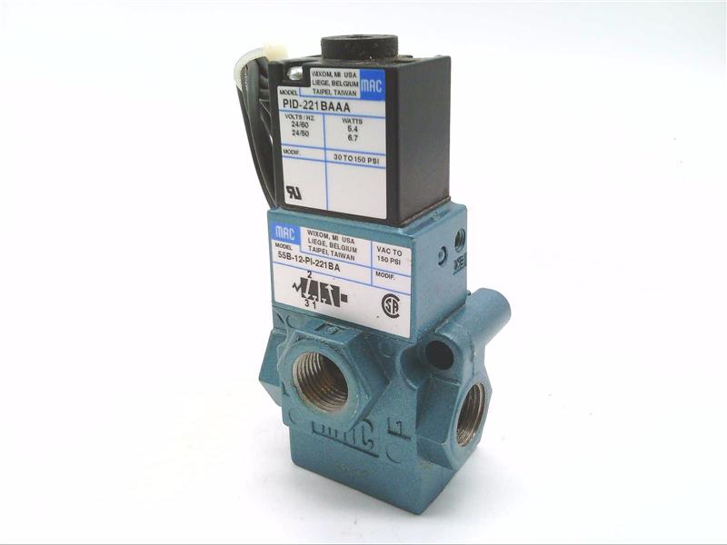 MAC VALVES INC 55B-12-PI-221BA