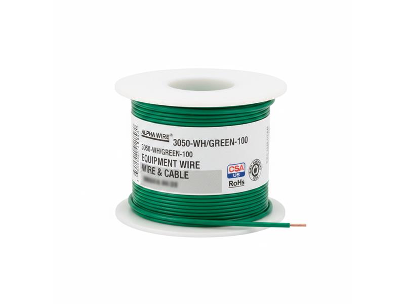 ALPHA WIRE 3050-WH/GREEN-100