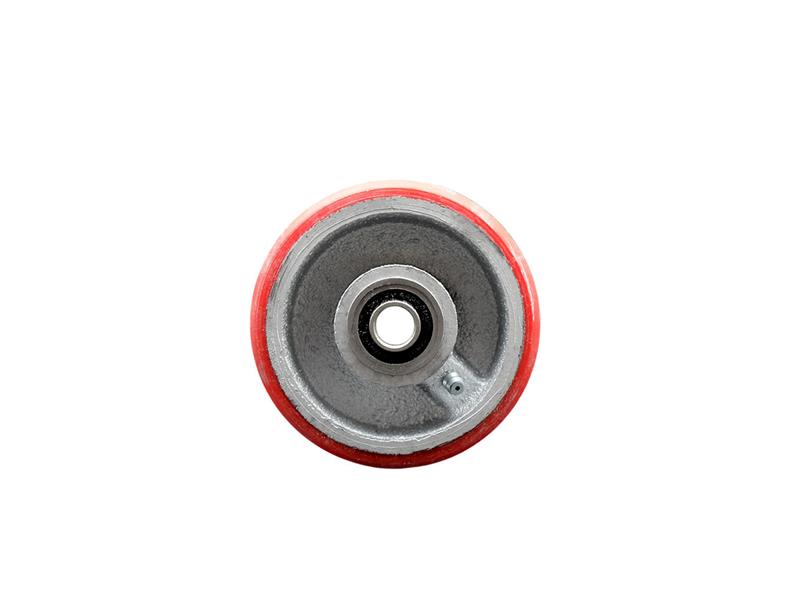 Service Caster SCC-6 Polyurethane Wheel On Cast Iron – 6x2 Inch, 1200 Lb Capacity, 1/2" Bore, Roller Bearing, Red Tread