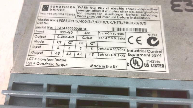 PARKER 690PB/0015/400/3/F/0010/UK/HTTL/PROF/0/0/0