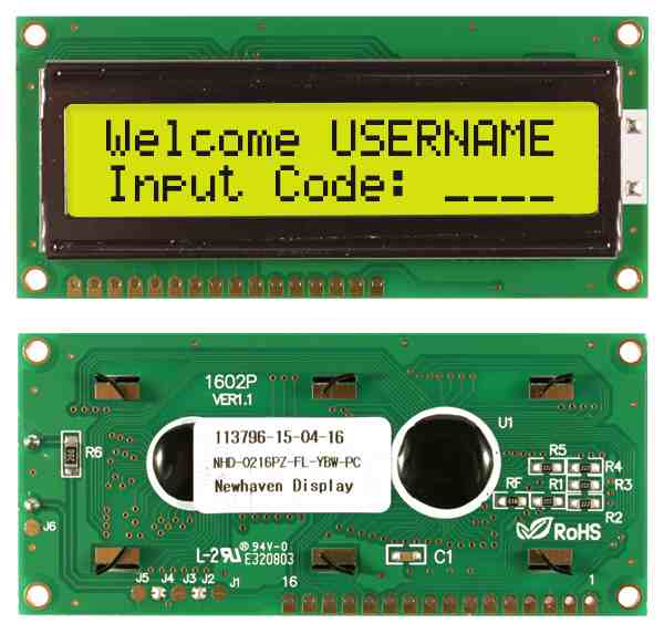 NHD-0216PZ-FL-YBW-PC by NEWHAVEN DISPLAY