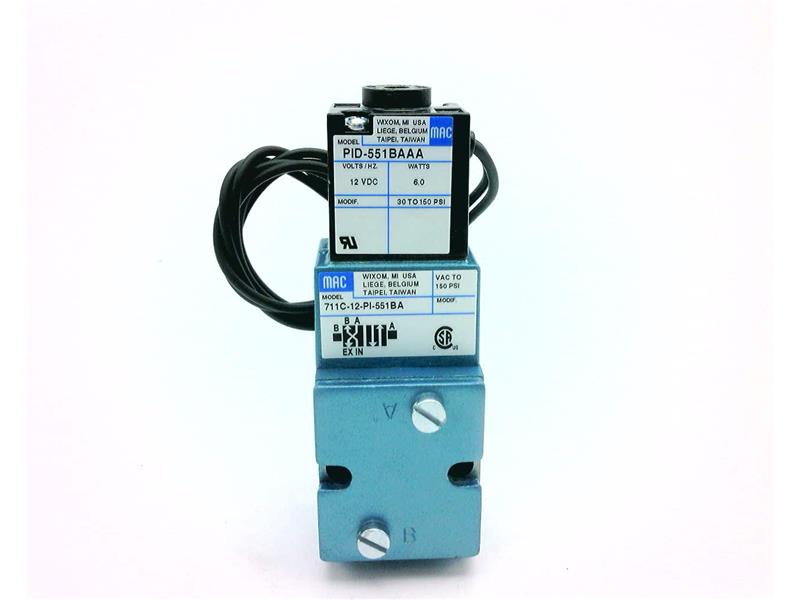 MAC VALVES INC 711C-12-PI-551BA