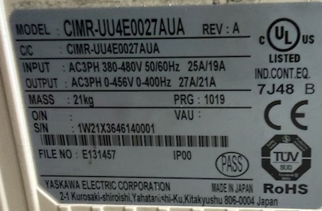 YASKAWA ELECTRIC CIMR-UU4E0027AUA