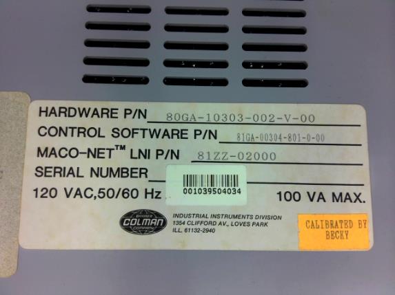 INVENSYS 80GA-10303-002-V-00