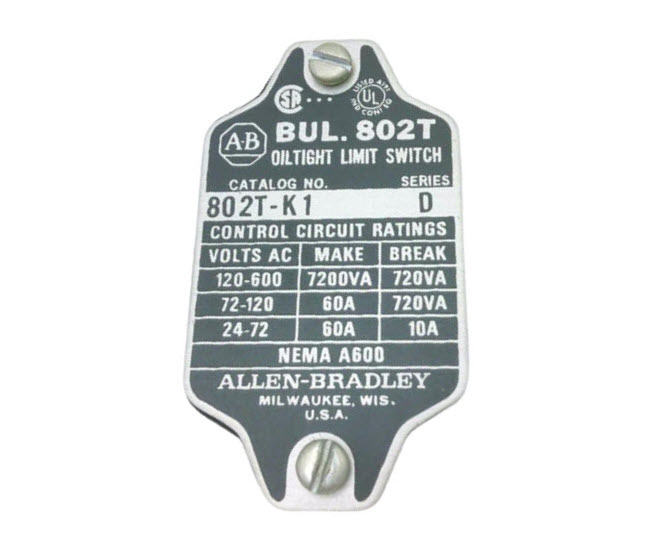 ALLEN BRADLEY 802T-K1-COVER