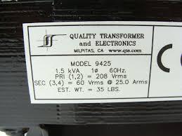 QUALITY TRANSFORMERS 9425