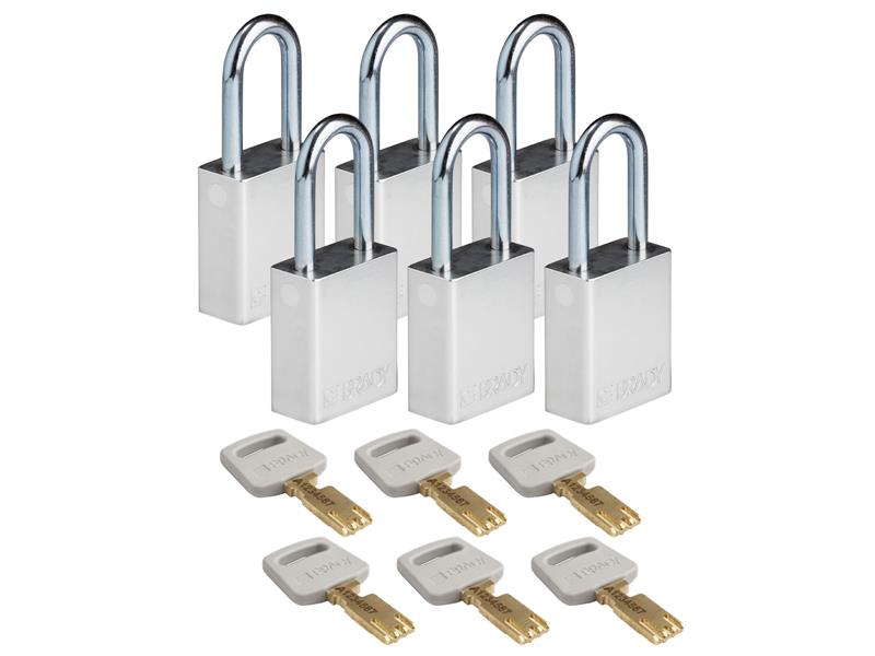 BRADY ALU-SLV-38ST-KA6PK