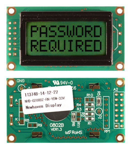 NEWHAVEN DISPLAY NHD-0208BZ-RN-YBW-33V