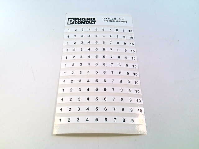 PHOENIX CONTACT SK 5/3.8:FORTL.ZAHLEN 1-10 EACH