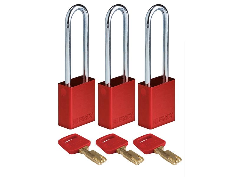BRADY ALU-RED-76ST-KA3PK