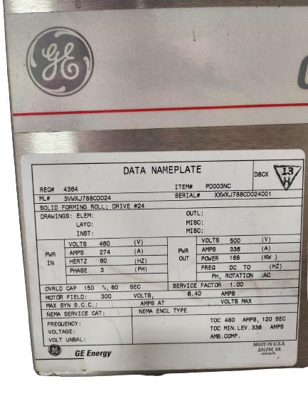 GENERAL ELECTRIC 3VWXJ788CD024